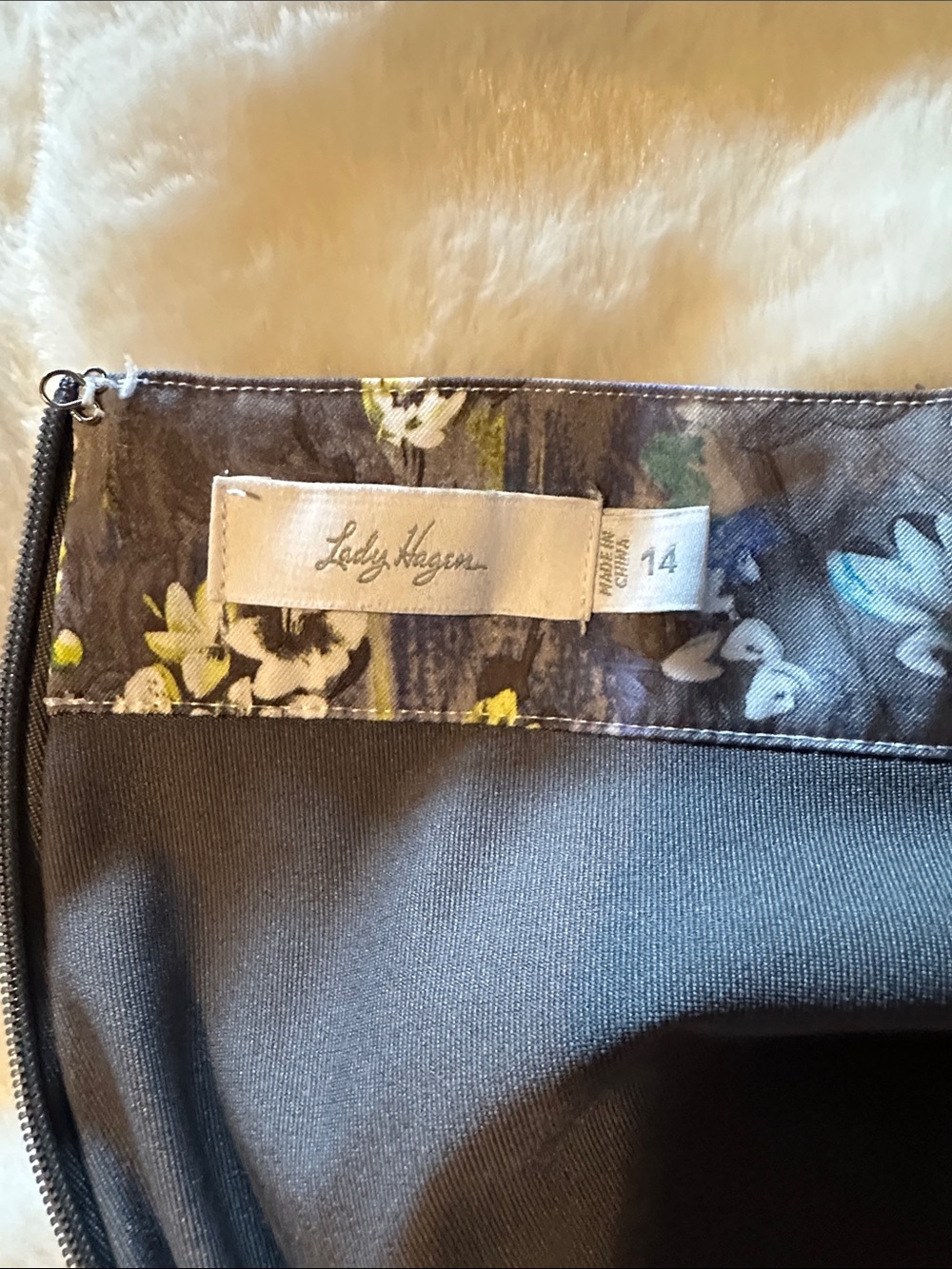 Lady Hagen Gray Skort with Yellow, Turquoise & White Floral pattern